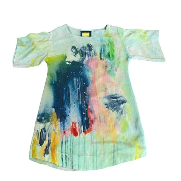 Maeve Anthropologie Claire Silk Watercolor Dress Size XS - Picture 6 of 8